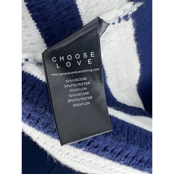 Generation Love White and Blue Striped Janice Cropped Sweater - Picture 14 of 14